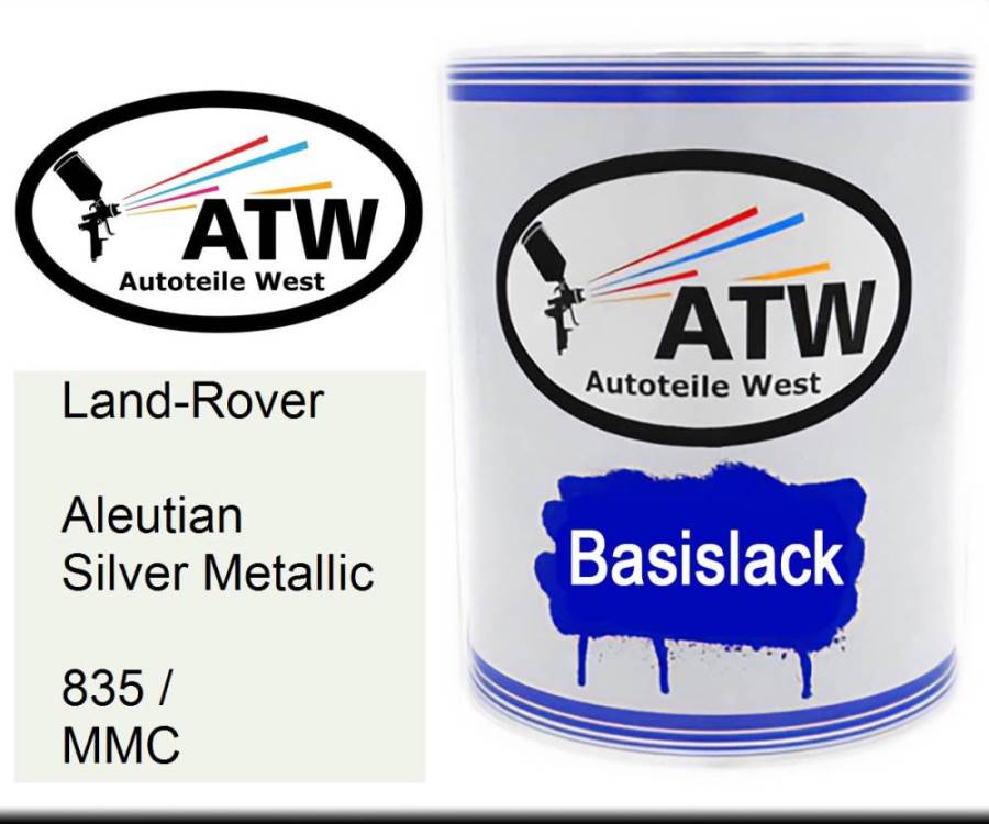 Land-Rover, Aleutian Silver Metallic, 835 / MMC: 1L Lackdose, von ATW Autoteile West.